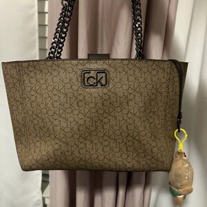 Calvin Klein Monogram Tan Tote